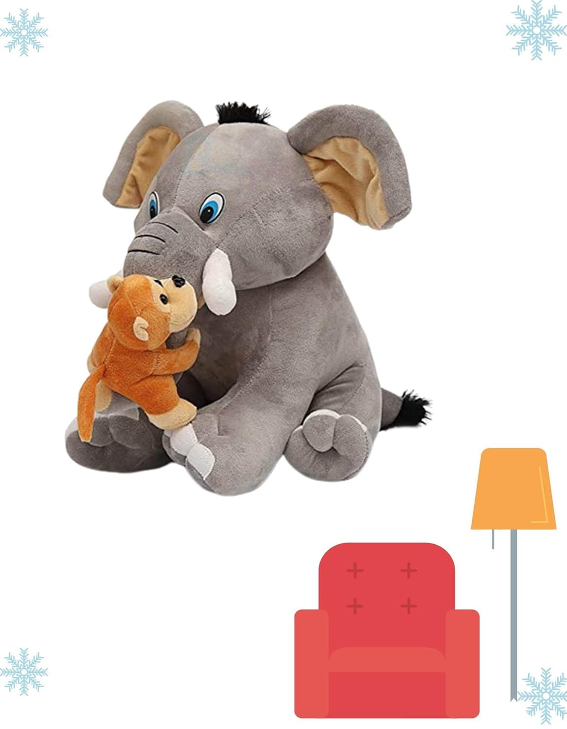 Elephant with monkey