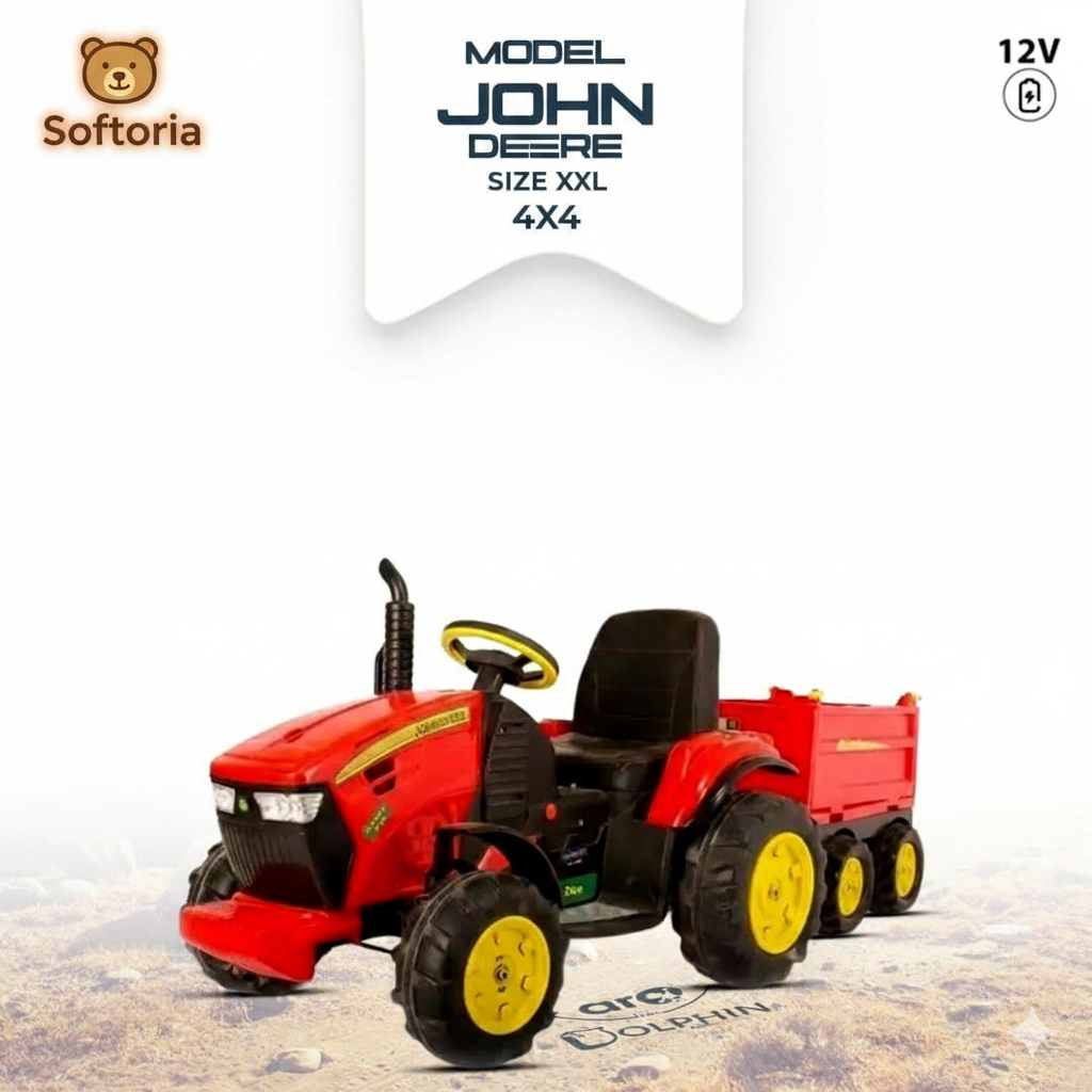 Softoria John Deere XXL Electric Ride-On Tractor β 12V Battery Powered Kids Vehicle