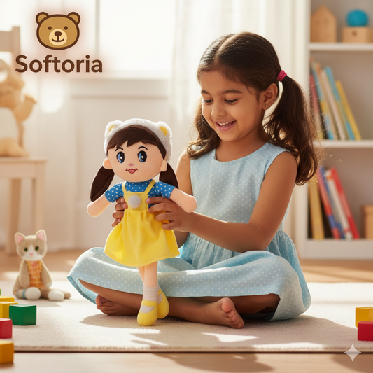 Daisy Doll Soft Toy 40cm – Cute Plush Doll for Kids & Babies | Softoria