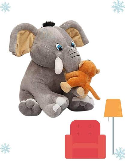 Elephant with monkey