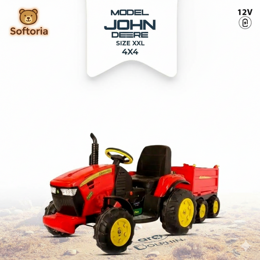 Softoria John Deere XXL Electric Ride-On Tractor – 12V Battery Powered Kids Vehicle