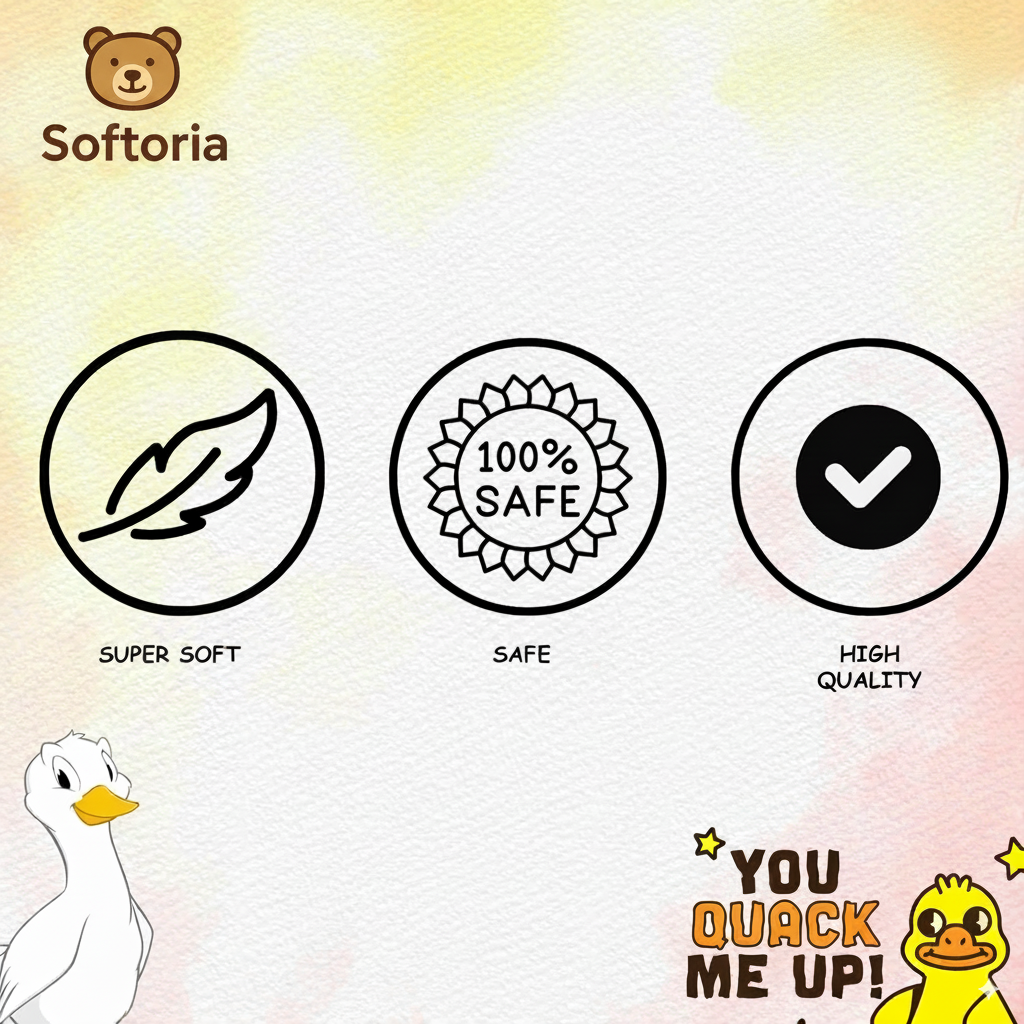 Sleeping Duck Soft Toy 45cm – Cute Plush Pillow for Kids & Babies | Softoria