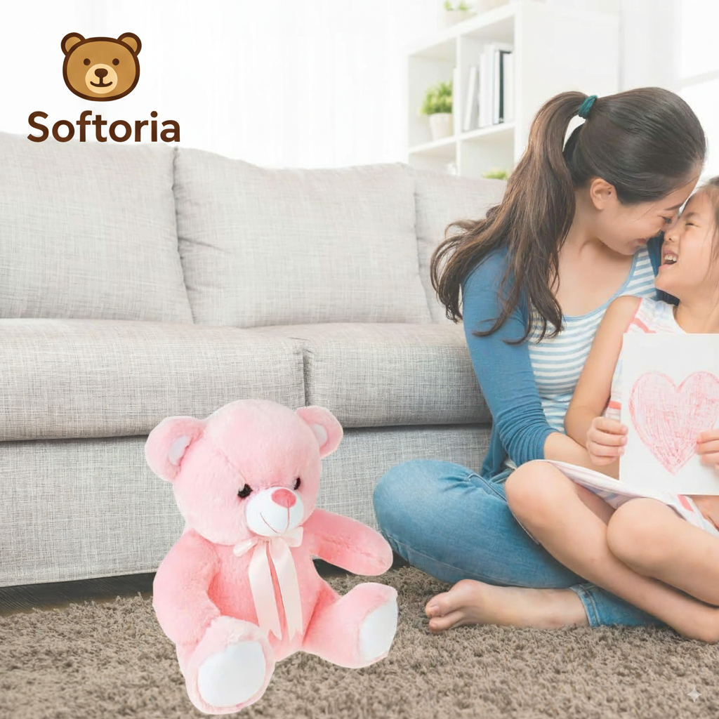 Brown Teddy Bear Soft Toy 30cm – Gift for Kids & Babies | Softoria